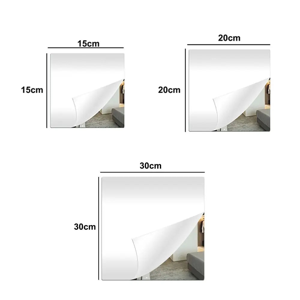 1pc Self Adhesive Acrylic Mirror Sheet 1.6mm Thick Shatterproof Non Glass Mirror Stickers Simple DIY Craft Makeup Mirror Quake