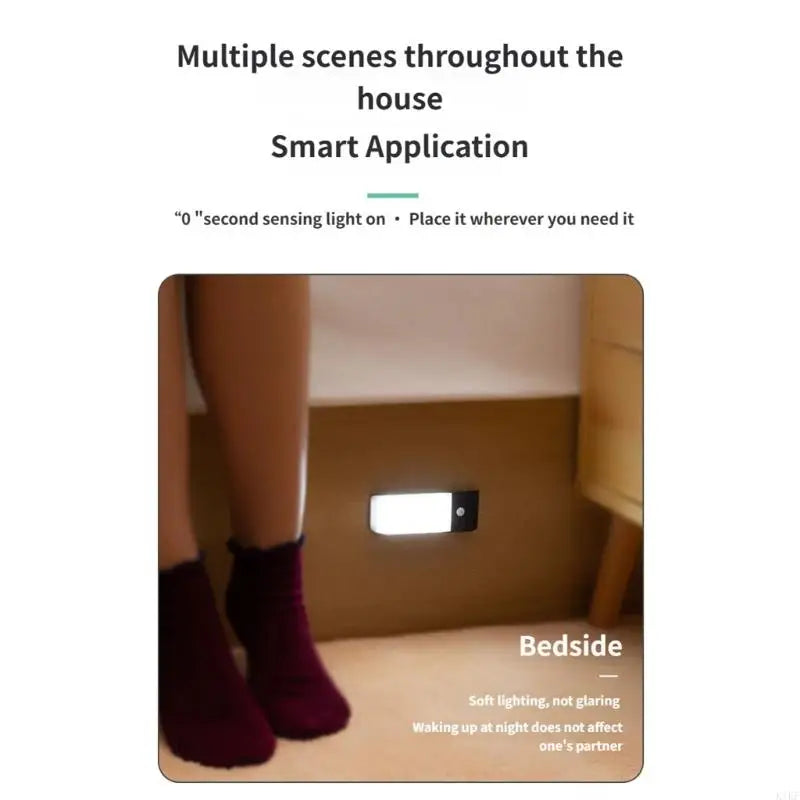 USB Rechargeable Motion Sensing LED Night Light with 5M Detection Ranges Auto On Off LED Night Light for Stairs Bathroom K1KF Quake