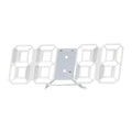 3D Digital LED Alarm Clock Wall Mounted Desktop Clock Time Date Temp Display Auto Dimming Sound Control Home Decor 3D Digital Quake White