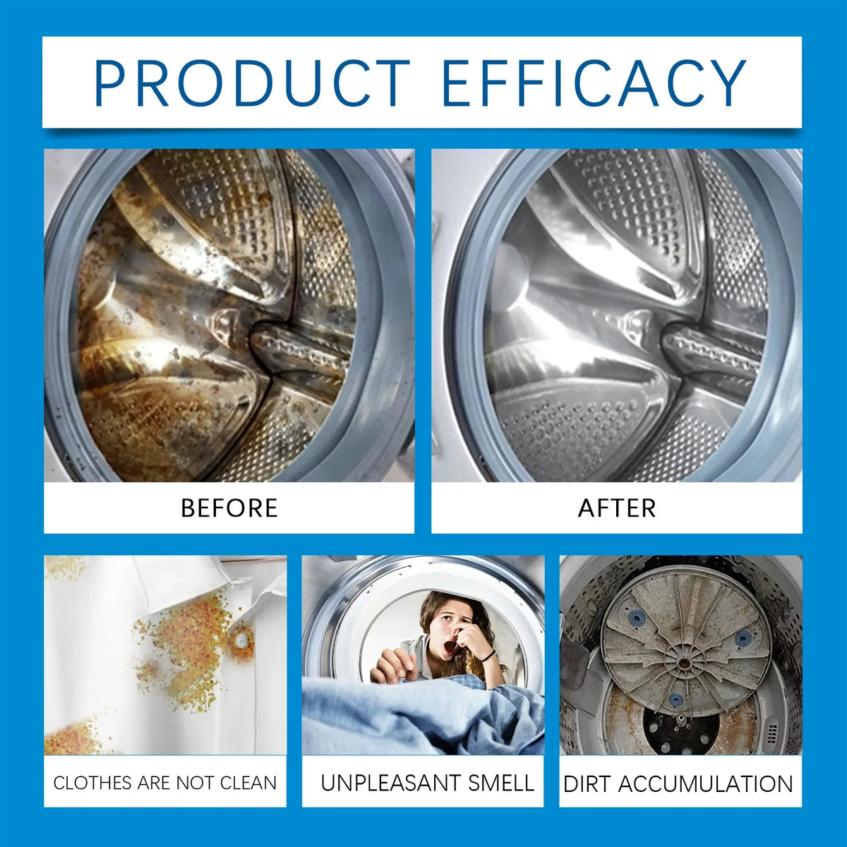 Washing Machine Cleaner Tablet Washer Deep Cleaning Tank Effervescent Descaling Machine Odor Removal Laundry Machine Clean Agent Quake