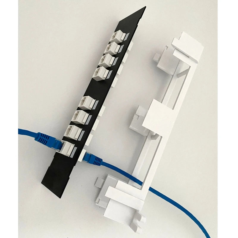 8-Port Cat6 Network Patch Panel with Wall Mount Bracket RJ45 Insert Keystone Gigabit LAN Coupler Plug Frame K1KF Quake