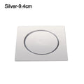 Useful Stainless Steel Press-Type Floor Drain Pedal Type Square Sewer Floor Strainer Anti-odor Pop Up Bounce Drain Filter Quake Silver-9.4cm