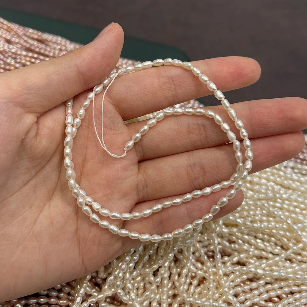 A Natural Freshwater Pearl Rice Isolation Pearl 2-3mm For Jewelry Making DIY Necklace Bracelet Chains Earrings Accessory Quake