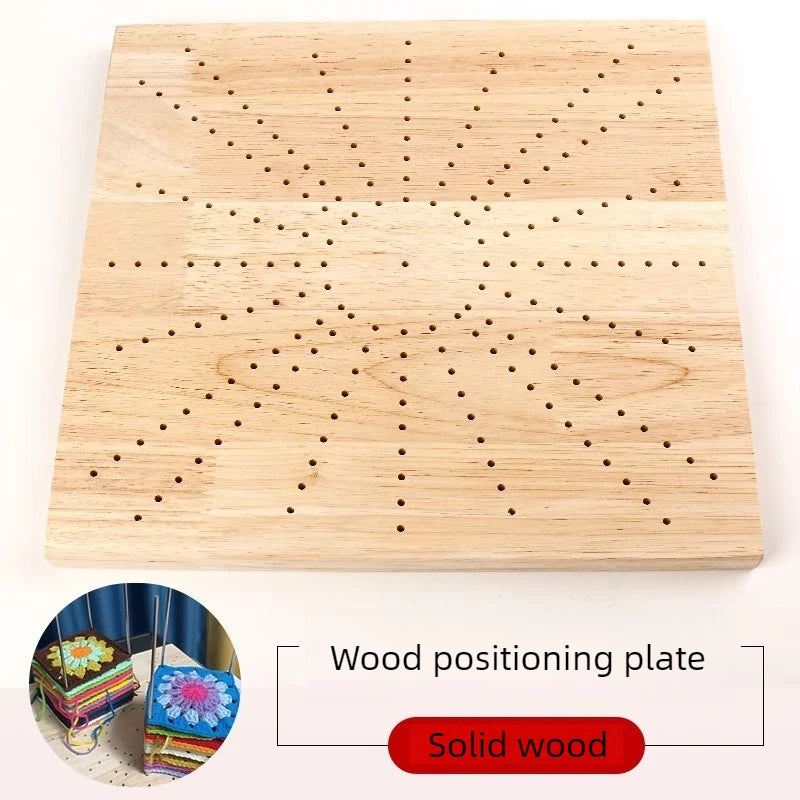 Wooden Crochet Blocking Board with Grid and Pins for Knitting Granny Squares Projects DIY Craft Gift for Beginners Adults Quake