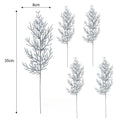 30/5PCS Christmas DIY Artificial Cypress Leaf Wedding Gift Packaging Pine Leaves Fake Plants Christmas Party Dining Table Decor Quake 30PCS Silver