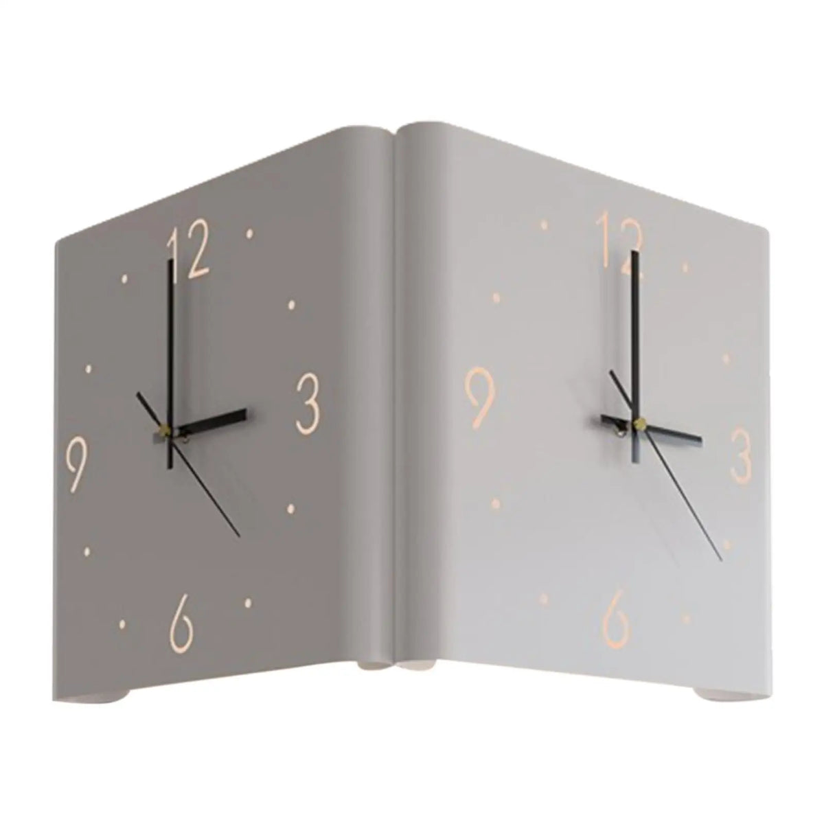Modern Creative Wall Clock with Numeral Scale Silent Double Sided Clock Minimalist Metal Hanging for Bedroom Corridor Quake White