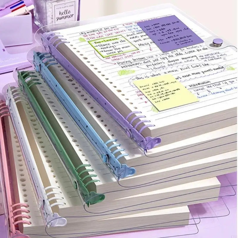 A 5 Loose-Leaf Lined Notebook Notepad with Refillable Rings Binding and Clear Cover for Class Note, Meetings and Study K1KF Quake