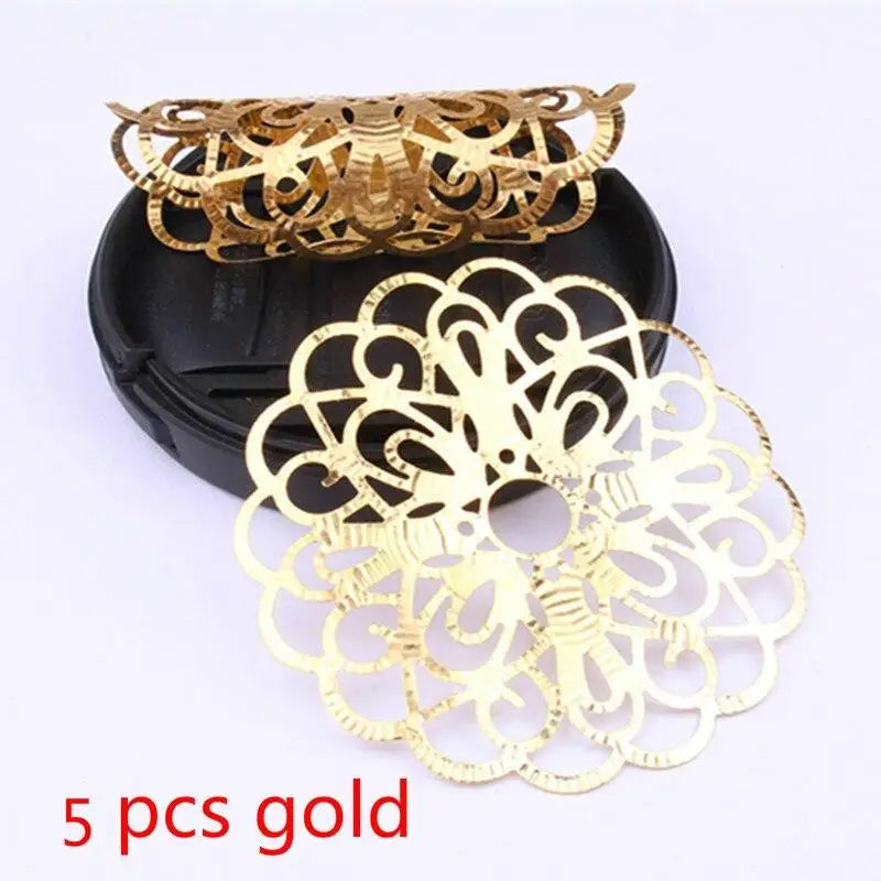 5Pcs Gold Hair Dread Braids Dreadlock Beads Adjustable Cuff Clip Round Vintage Hair Ring Fashion Styling Accessories Tools Quake