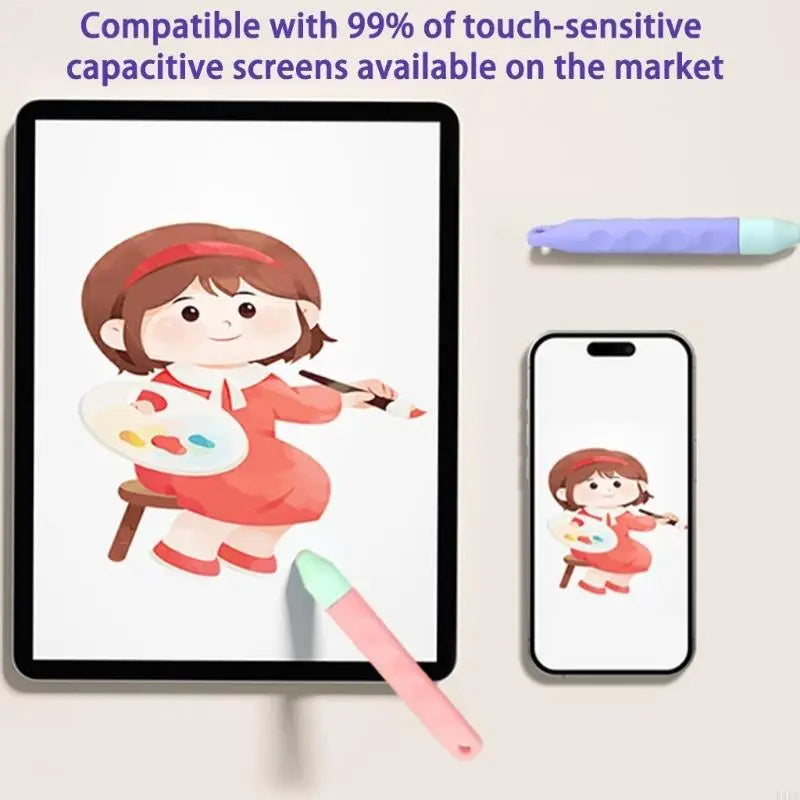Kids Digital Styluses Pen Featuring Against Roll Feature And Safe Silicone End Having Stable Feature For Tablets And Phones K1KF Quake