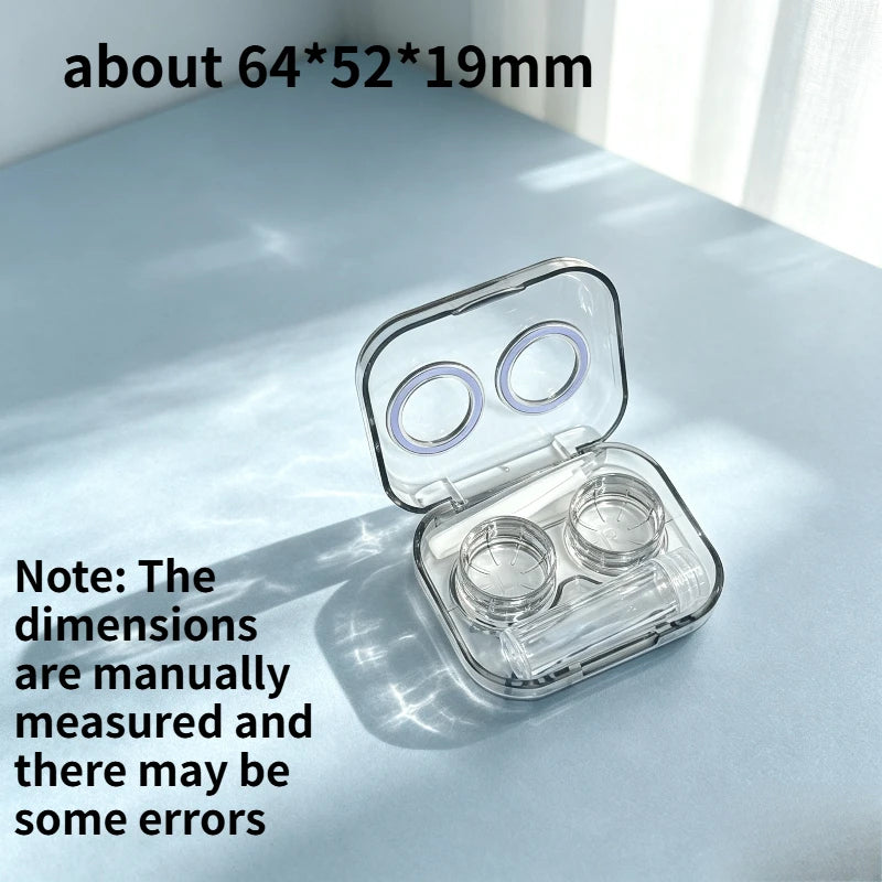 Portable Transparent Mini Contact Lens Case Integrated Twist-Free Cap Colored Lens Storage Box Compact Travel Eyewear Container Quake B