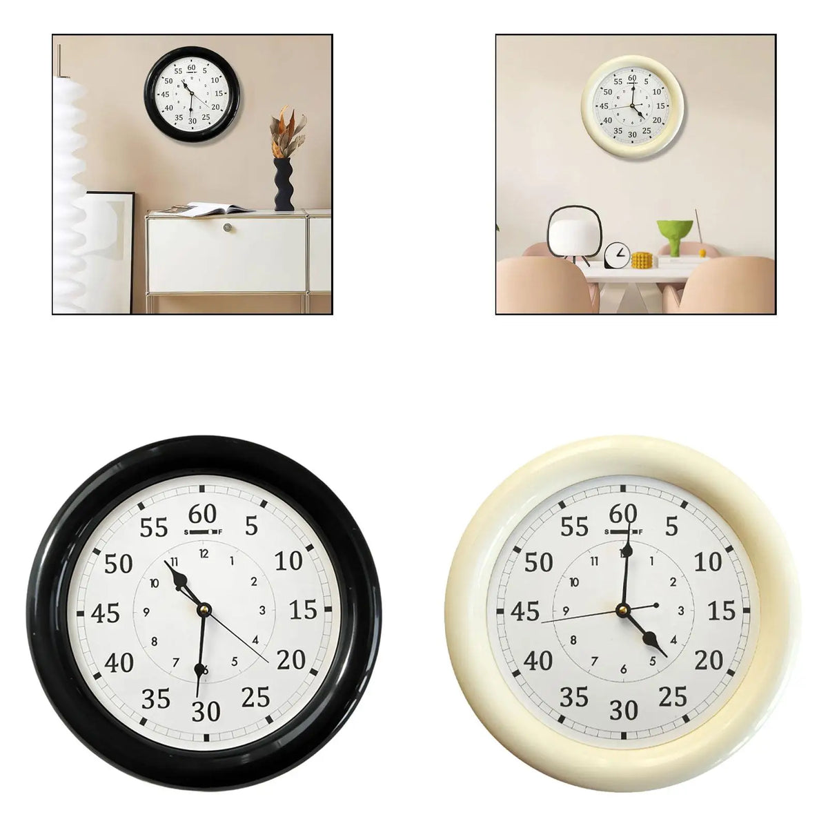 Versatile Wall Clock Modern Design Easy Read Decorative Accent for Bedroom Bathroom Dining Home Quake