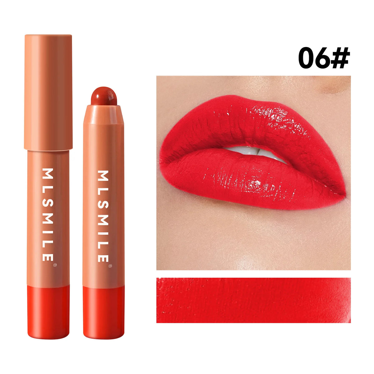 6 Colors Lipstick Pen Waterproof Long-Lasting Natural Shine Moisturizing Non-stick Perfect Sexy Lip Gloss Women Makeup Quake 06