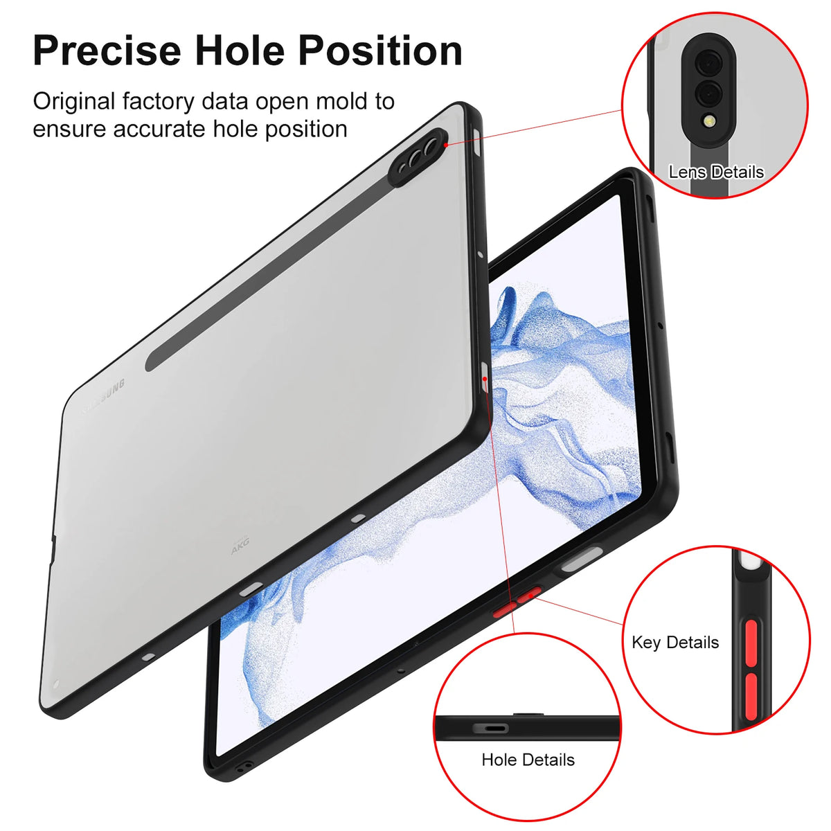 For Samsung Galaxy Tab S7 SM-T870 Shock-Proof Protective Case 11 inches Transparent Tablet Shell For Tab S8 SM-X700 Quake