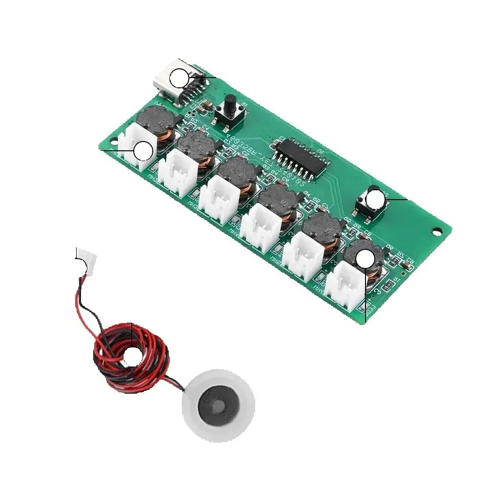 DC- 5V six spray humidifier module atomization control board DIY ultrasonic atomizer TYPE-C interface performance is stable Quake
