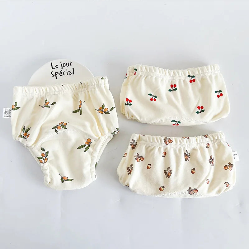 8-18KG Nappy 3 Pieces/lot Baby Training Pants 6 Layers Bebe Cloth Diaper Reusable Washable Cotton Elastic Waist Cloth Diapers Quake B106 001 L(9-18KG)