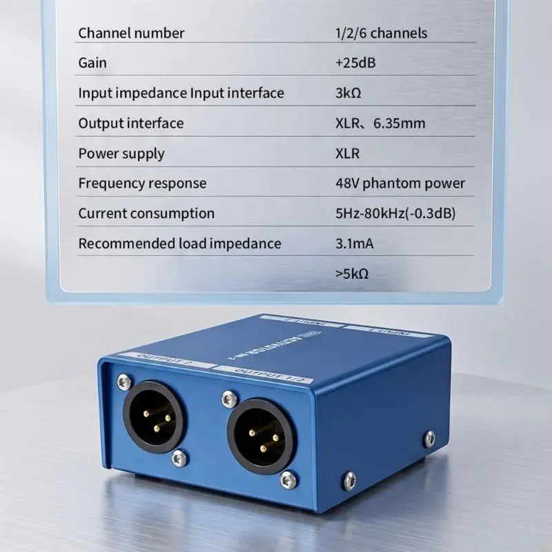 XLR Boosters Preamp for Recording Chains, Compactly Metal Mics Preamplifier with XLR Input and Output for Studio and K1KF Quake