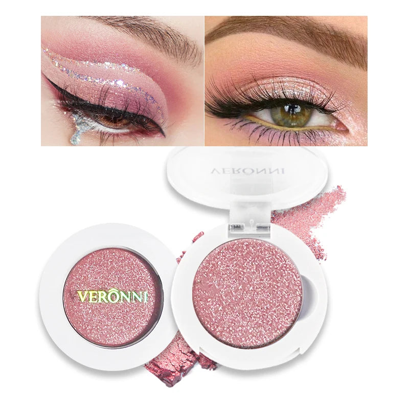 Monochrome Fashion Shimmer Glitter EyeShadow Makeup Pigment Pearlescent Brightening High Light Powder Eyeshadow Lasting Cosmetic Quake E116