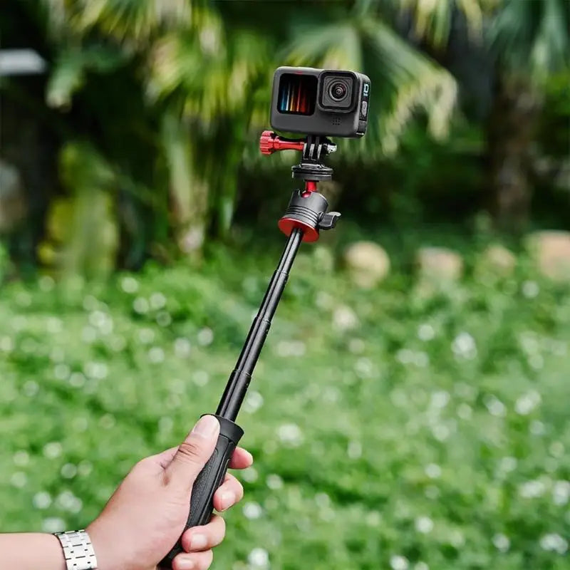 Handheld Telescopic Tripod with Smartphone Clamp Feature Stable Base for Indoor Outdoor Video Recording Black K1KF Quake
