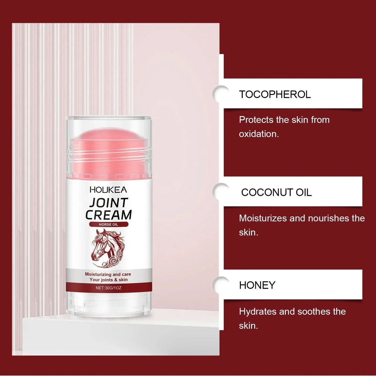 HOUKEA Joint Care Stick for Knees Elbows Hands & Feet - Gentle Massage Moisturizing Relief Valentine's Day Gift External Use Quake