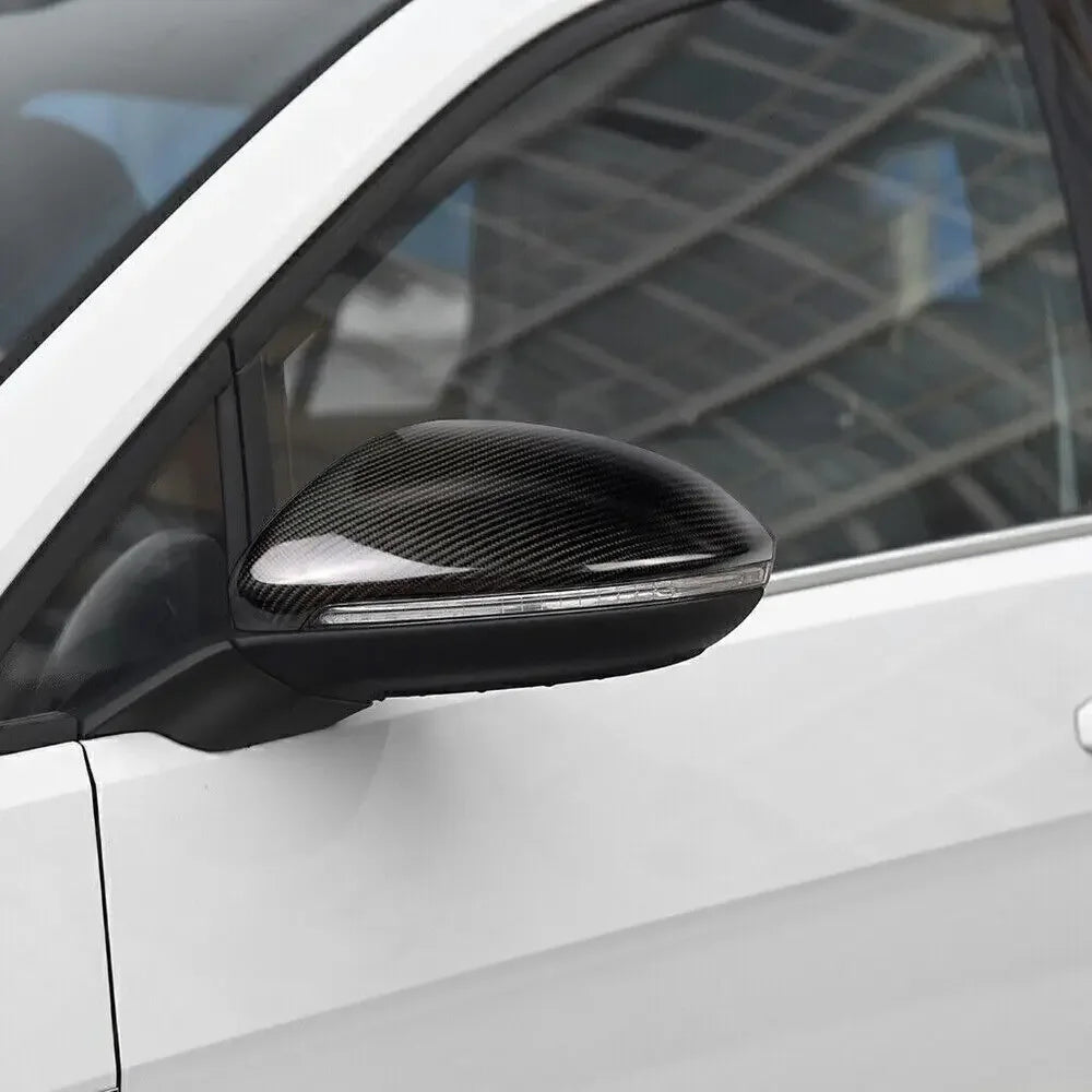 Direct Clip-On Replacement Real Carbon Fiber Side Mirror Cover Caps For VW Golf 7 MK7 MK7.5 GTI R 2013-2020 2PCS Quake