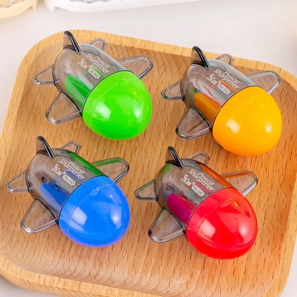 Cartoon Airplane Pencil Sharpener Pencil Cutter Tool Student Stationery School Office Supplies Color Random Quake