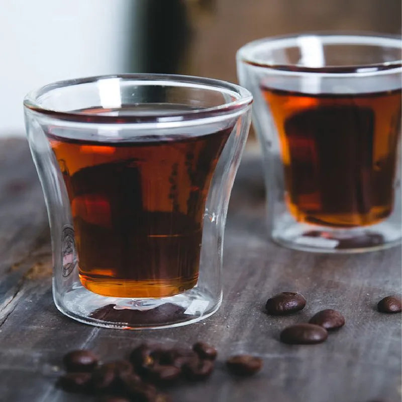 YWDL 1/2/4pcs Clear Double Wall Glass Cup Breakfast Mug High Borosilicate Glass Insulated Coffee Tea Cup Tea Drink Cups Quake