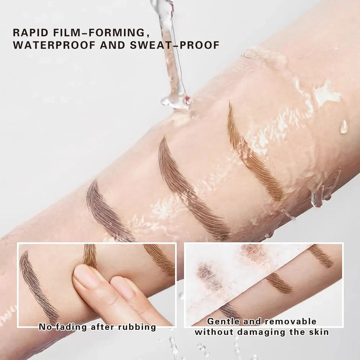 Misiou Beauty Waterproof Tattoo Brow Tint Semi-Permanent Eyebrow Color with Stencils Easy Apply Long-Lasting up to 3 Days Quake