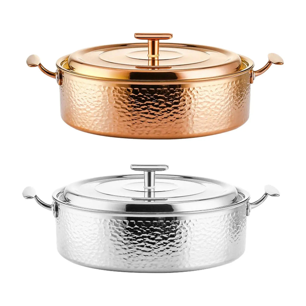 Stainless Steel Hot Pot Portable Shabu Shabu Pot Thickened Stockpot Ramen Pot for Home Family Gathering Holiday Caterers Picnic Quake