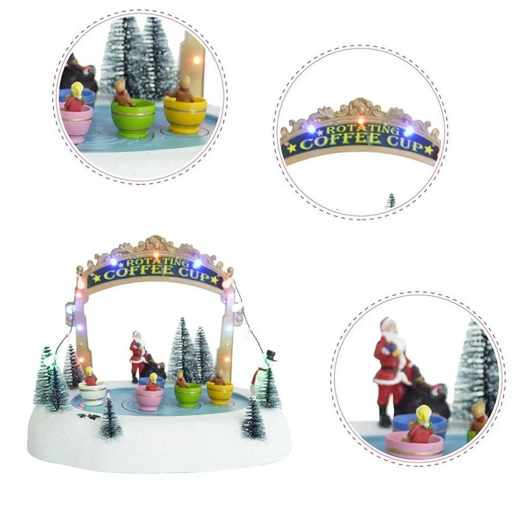 Music Box Mother Day Gifts Crafts Decorative Rotate Coffee Cup Christmas Statue for Kids Husband Girlfriend Niece Daughter Quake