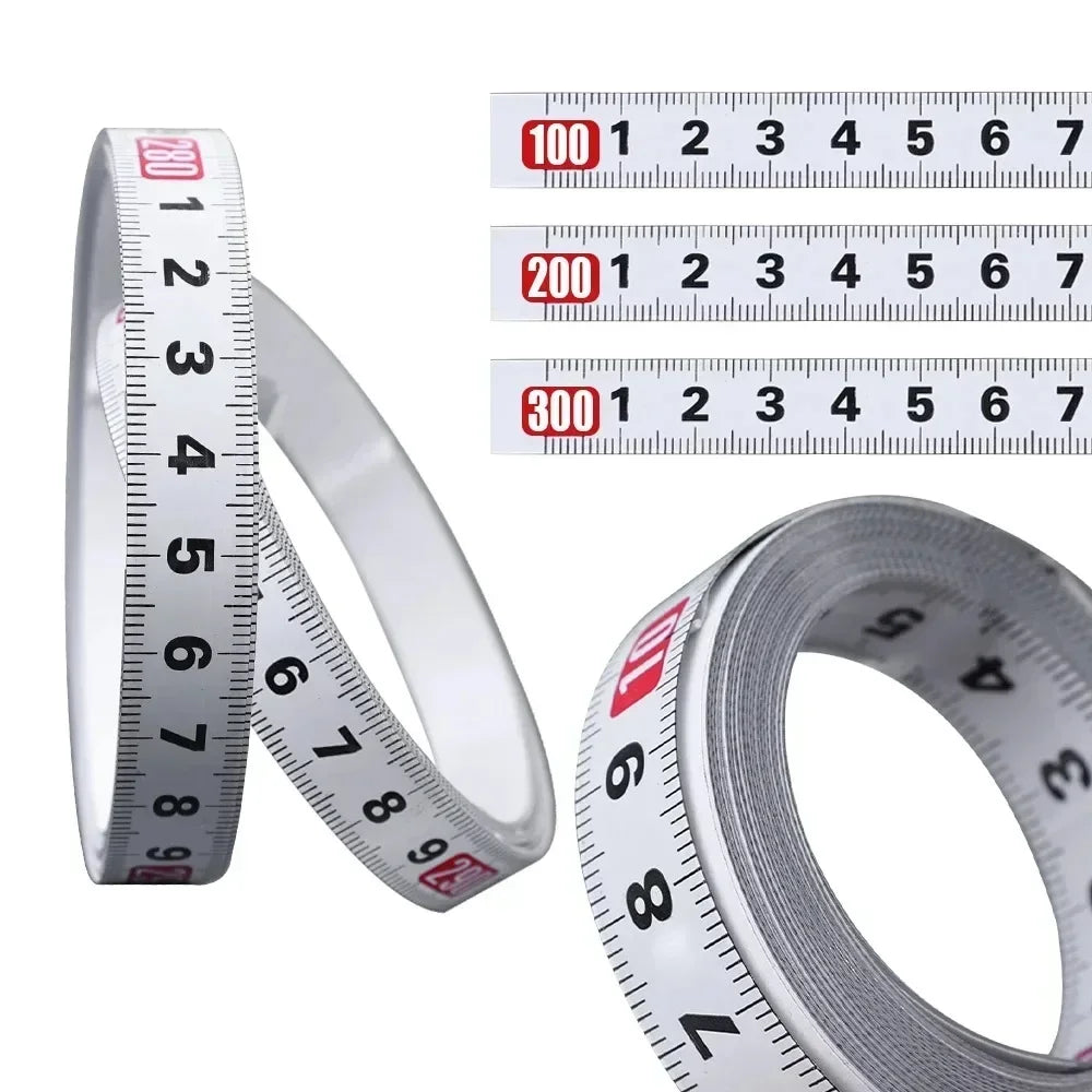 Self-Adhesive Measuring Tape Carbon Steel Workbench Ruler Adhesive Backed Tape Measure Metric Scale Rust-Proof Enduring Ruler Quake