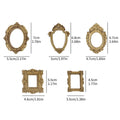 30/5PCS Antique Relief Resin Photo Frame Mini Photo Frame Decoration Home Desktop Ornaments DIY Crafts Display Decor Accessories Quake Bronze 1Set (5PCS)