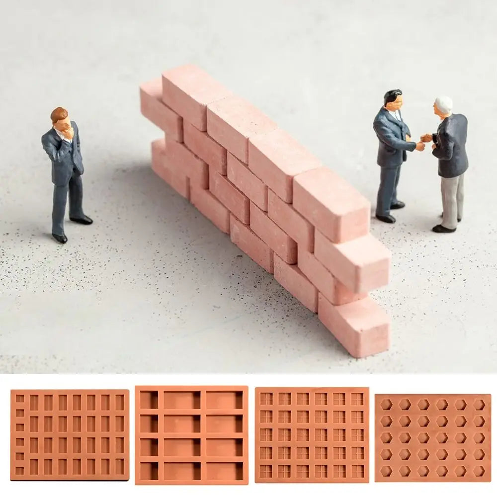 Red Mini Brick Silicone Mold Building Making Handmade House Tile Model Mould Construction Material DIY Accessories Quake