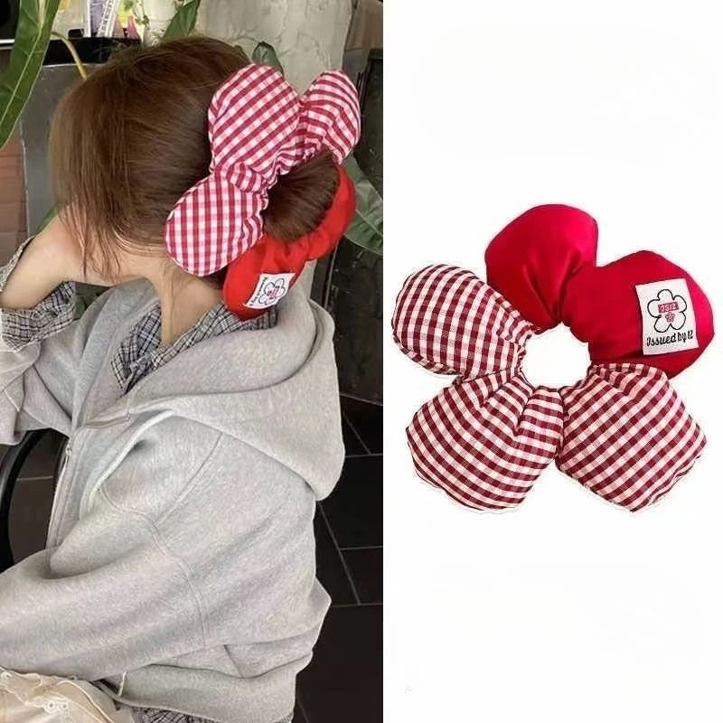 Big Sponge Flower Hair Scrunchies Sweet Fashion Headdress Women Girls Trendy Design Elastic Hair Bands Vacation Hair Accessories Quake