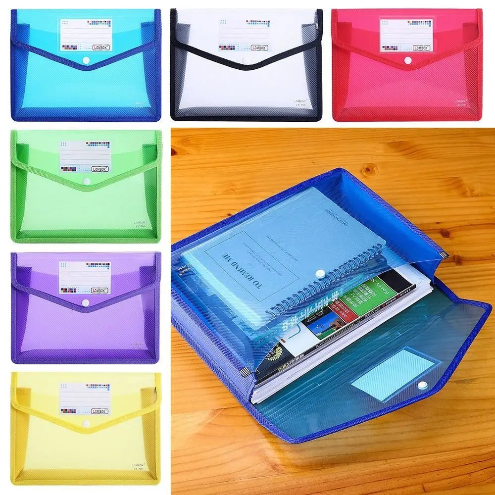 A5 Plastic File Folders Large Capacity Office Document Bag Pouch Envelope Folder Quake