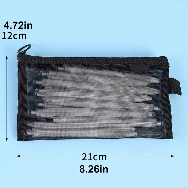 See Through Pencil Case with Top Closure, Writing Tool Storage Bag for School Review and Desk Use, About 21 x 12 K1KF Quake