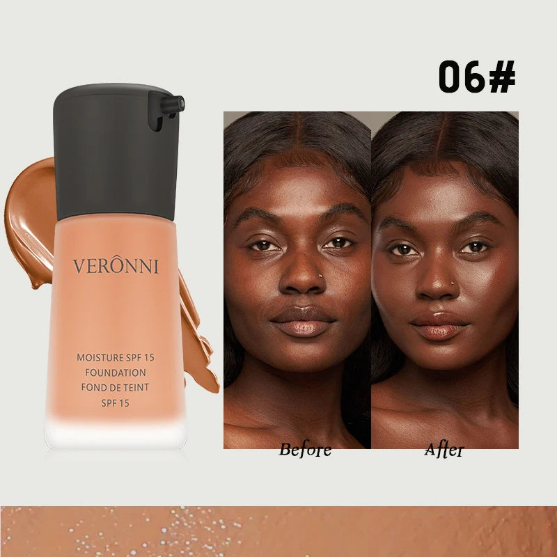 Matte Liquid Foundation Oil Control Concealer BB Cream Waterproof Lasting Full Coverage Natural Face Base Professional Makeup Quake 06