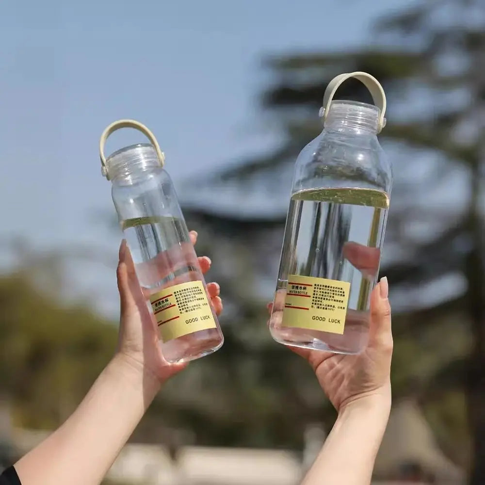 1Pcs 400ML/1L Transparent Plastic Cup Students Simple Water Cup with Text Portable Cup Sports Large Capacity Water Cup Quake