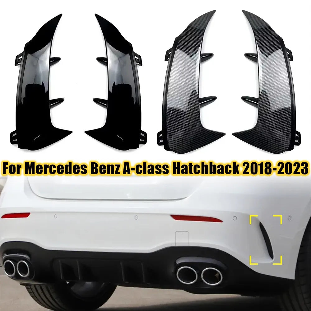 For Mercedes Benz A-class W177 A200 A220 A35 AMG Hatchback 2018-2023 Car Rear Bumper Spoiler Side Canard Air Vent Cover Decor Quake