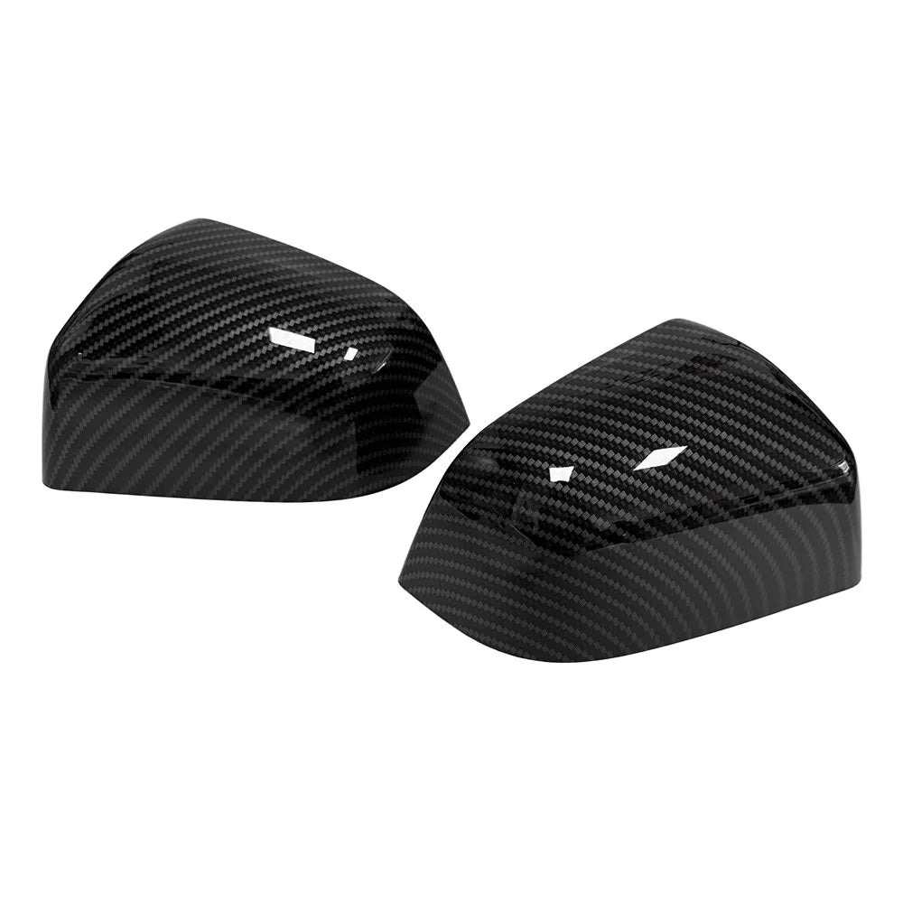 For Tesla Model Y Juniper 2025+ 2x Car Sticker Rearview Side Mirror Cover Wing Cap Exterior Case Trim Accessories Decoration ABS Quake Carbon