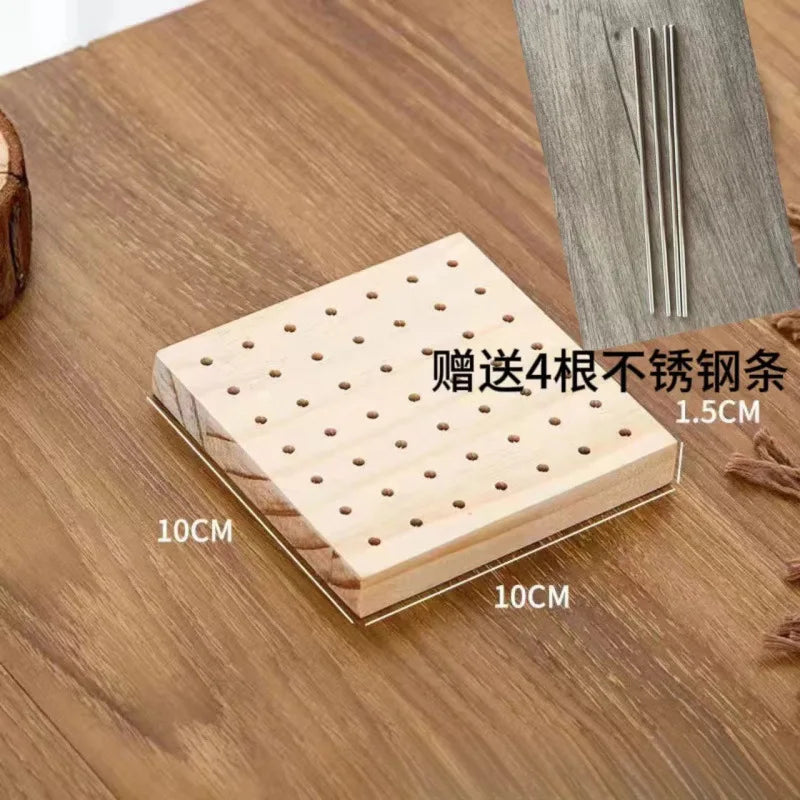 Wooden Crochet Blocking Board with Grid and Pins for Knitting Granny Squares Projects DIY Craft Gift for Beginners Adults Quake Wood square 10cm