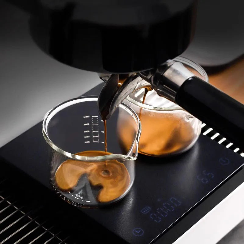 YWDL Espresso Measuring Cup 100ml Clear Scale Espresso Shot Glasses Coffee Extraction Cup Milk Cup Kitchen Coffee Accessories Quake