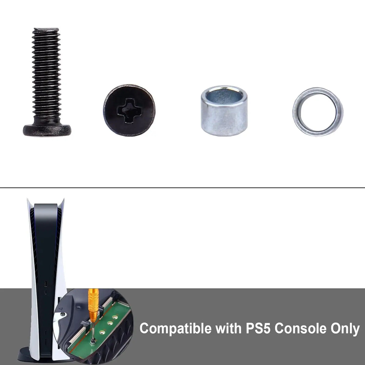 1Pcs PS5 SSD Screw and 1Pcs Ring Replacement for PS5 Console Solid State Drive Quake
