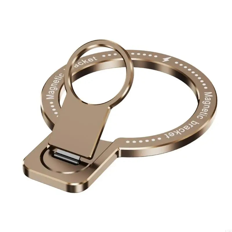 Thin Portable Foldable Phone Holder 360 Rotation Aluminum Phone Stand Simple Installation for Magnetic Devices K1KF Quake Golden China Mainland