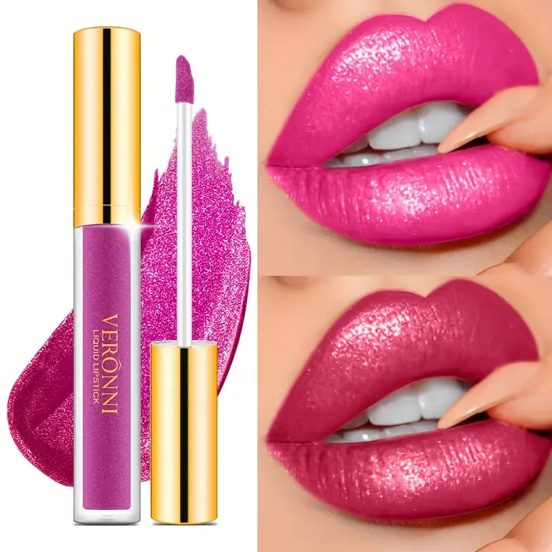 10 Color Glitter Liquid Lipsticks Shimmer Shiny Lipgloss Pearlescent Lip Tint Waterproof Long Lasting Matte Diamond Lips Glaze Quake