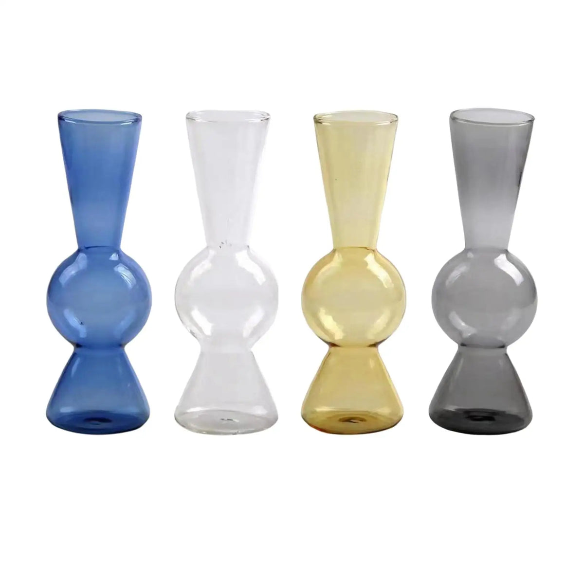 Modern Glass Flower Vase Holder Flower Pot Ornaments for Living Room Tabletop Centerpieces Dining Table Kitchen Decor Quake