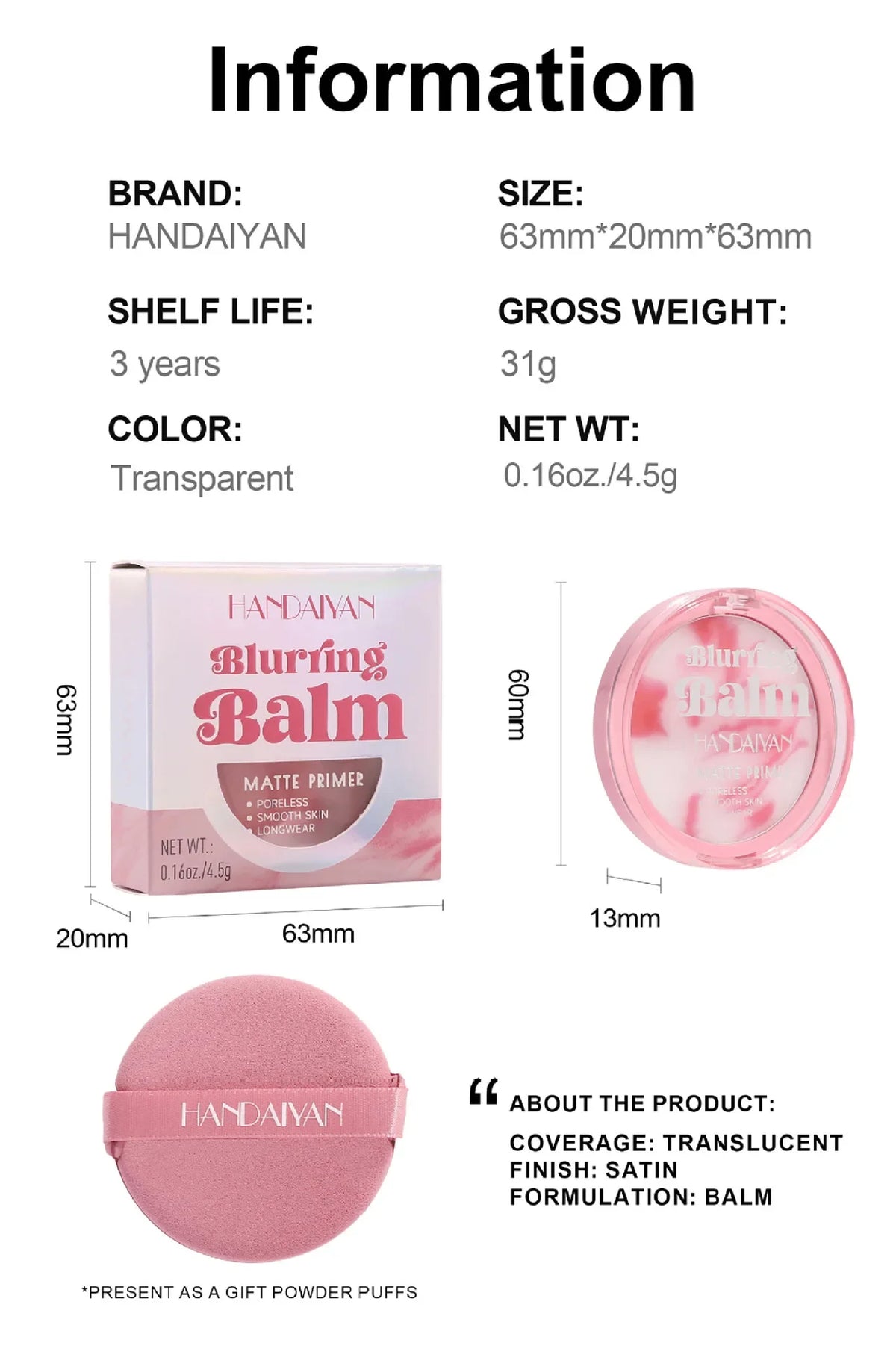 Control Waterproof Setting Powder Cream Long Lasting No Transfer Pore Minimizing Makeup with Puff for Fresh Finish Quake