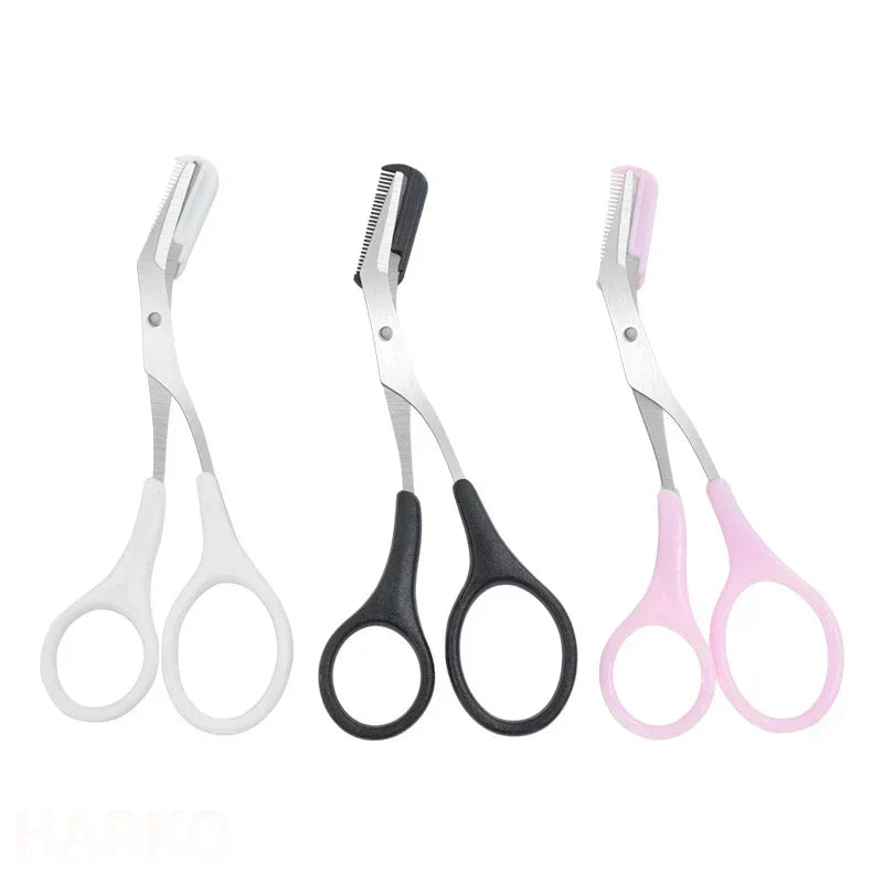 vvocci Women's Eyebrow Trimmer Scissors with Built-in Comb – Stainless Steel Precision Grooming Scissor for Beauty & Makeup Quake