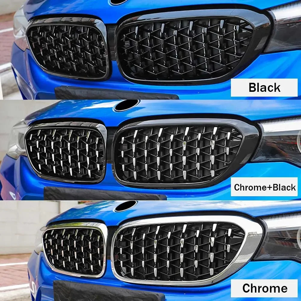 For BMW F30 F31 F35 F80 2012-2018 2x Car ABS Grille Front Kidney Grill Diamond Style 51130054493 51130054494 Accessories Parts Quake
