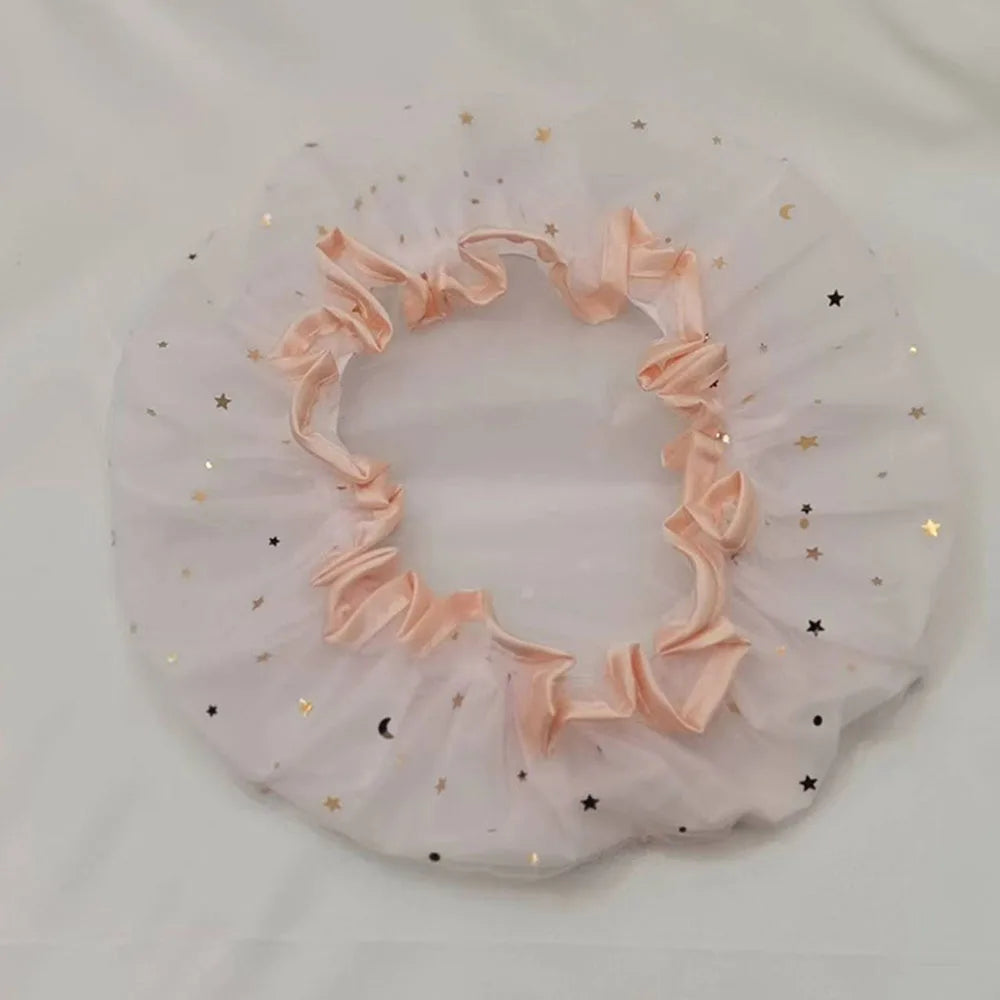Waterproof Double-Layer Shower Cap Starry Sky Design Fashion Reusable Bathing Hat Kitchen Oil-proof Sanitary Hat Quake