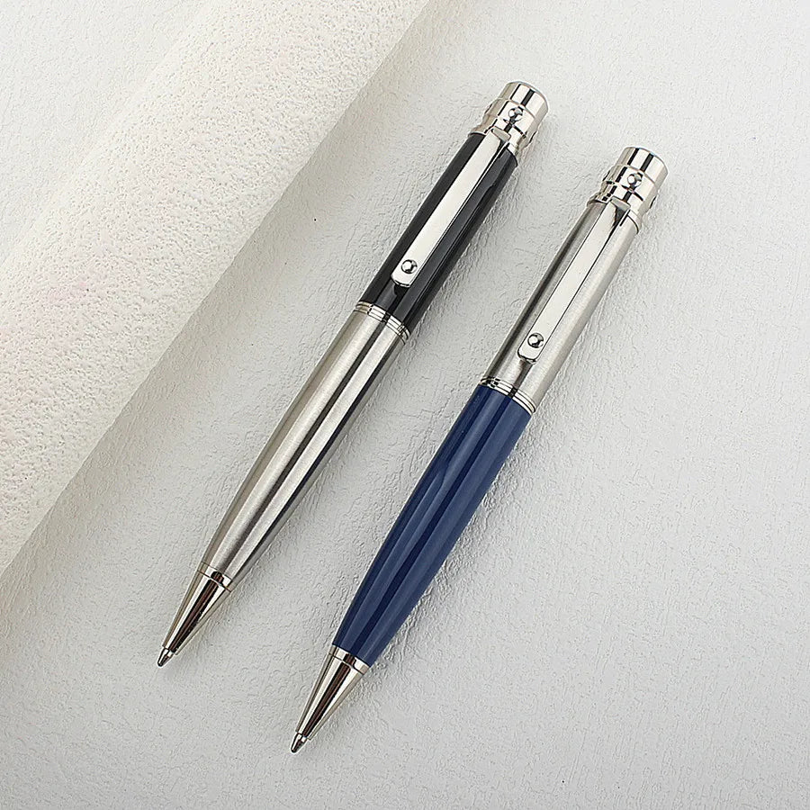 Elegant Vintage Rotating Metal Pen Smooth Blue Ink Writing High End Office Business Design with Pen Holder Quake 3010-16